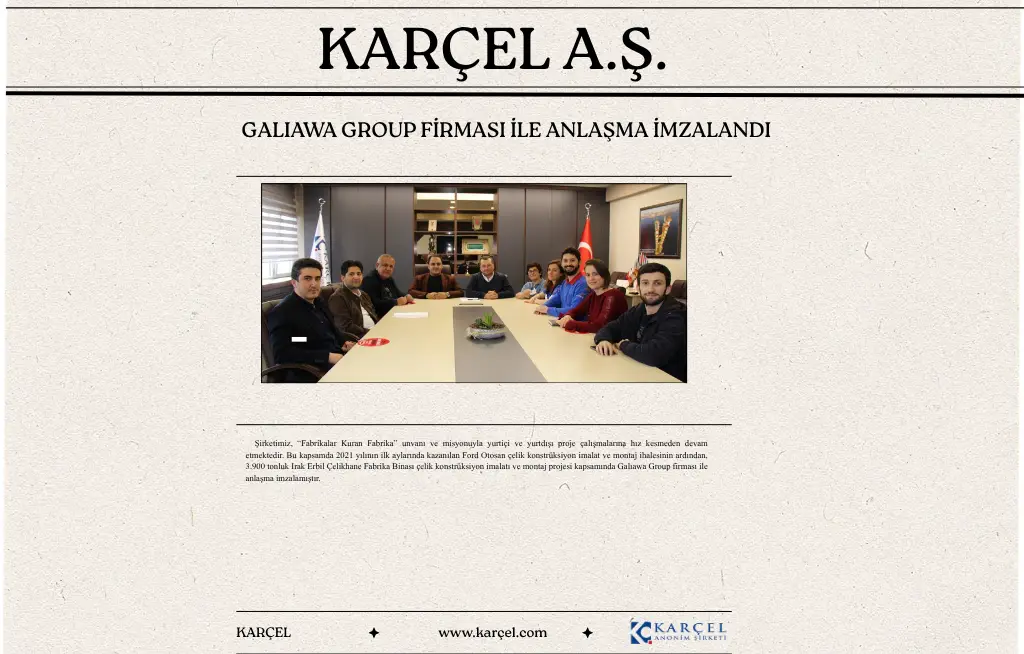 An Agreement Has Been Signed With Galıawa Group Company