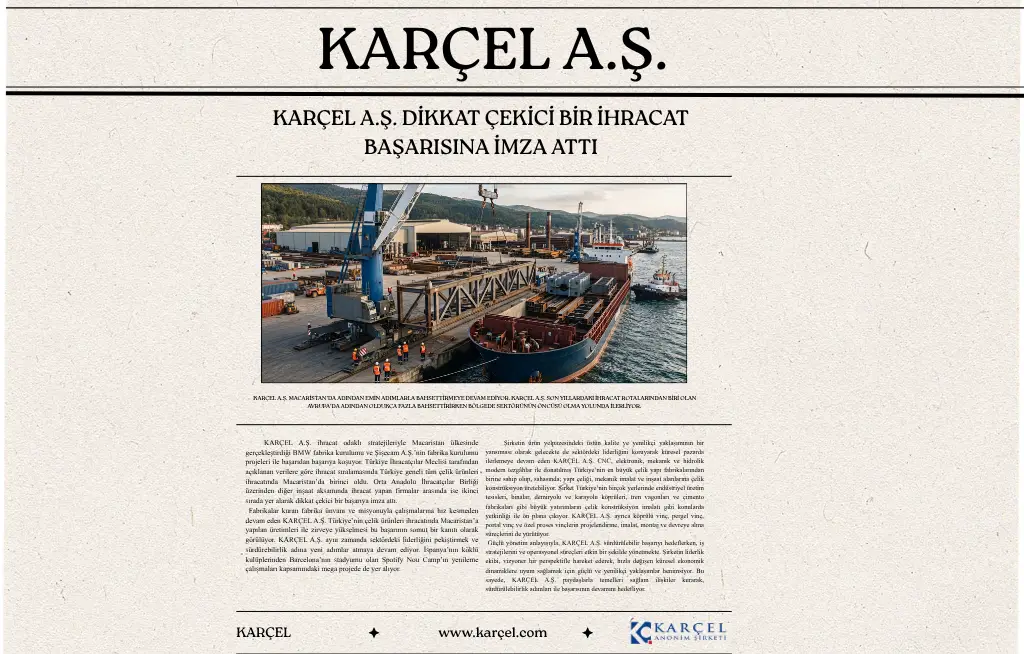 KARÇEL A.Ş. Achieved a Remarkable Export Success